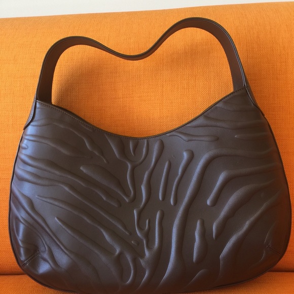 VINTAGE CARTIER GOLD TONE LOGO BROWN BAG - Picture 3 of 8